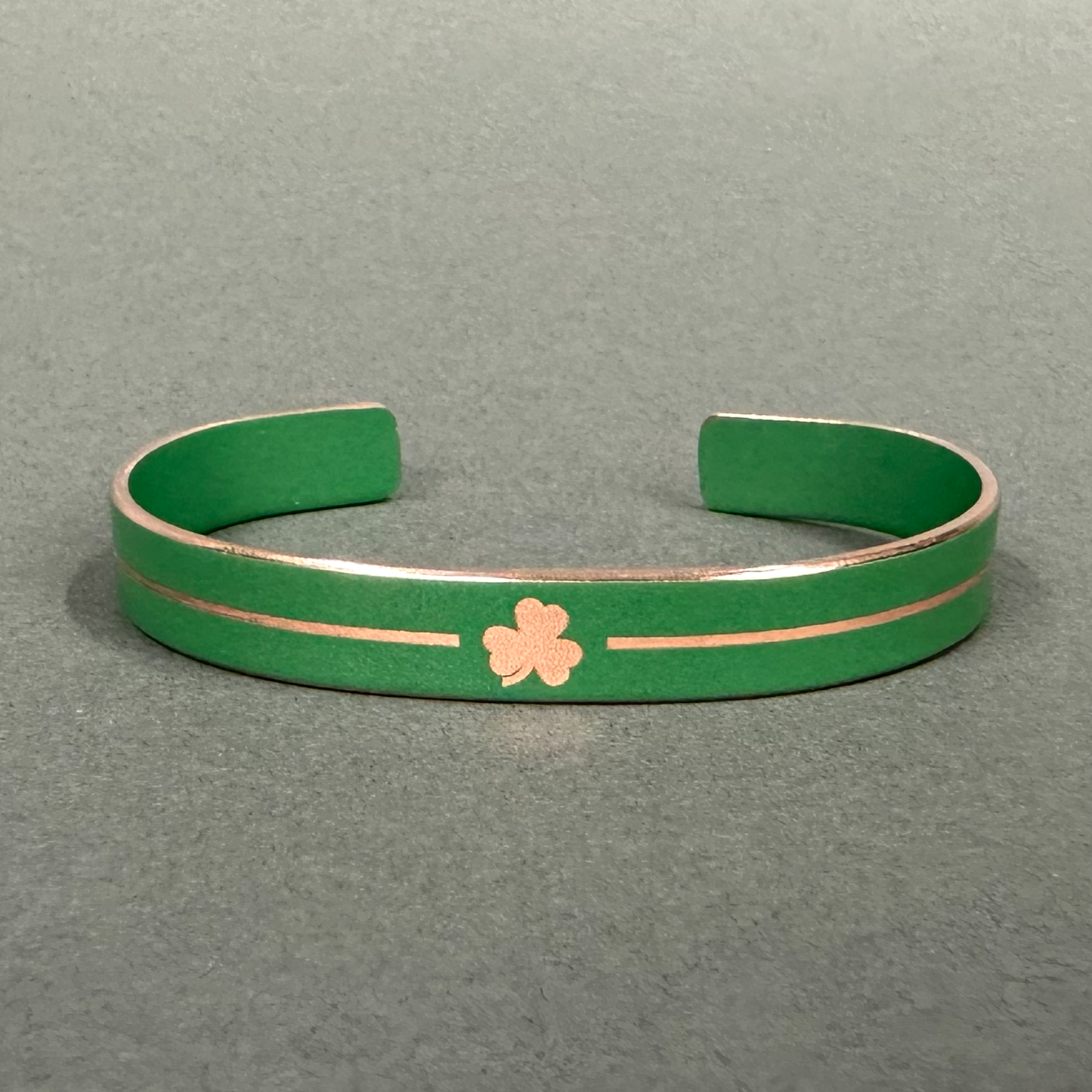 Irish Shamrock Cuff Bracelet - Green and Blue